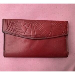 Vintage 1970s Seamon Oxblood Leather Wallet | Napa‎ Cowhide Long Wallet